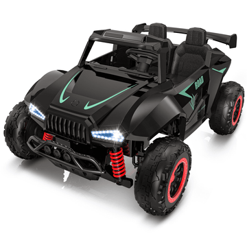 12V 2-Seat Ride on Car Truck w/Remote Control, Kids UTV for Age 3+, 4 Shock Absorbers (Black02)