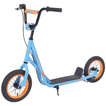 Youth Kick Scooter, BMX-Style Handlebar & Brake Cable Rotor, Wide Foot Deck for Kids Youth Boys Girls Ages 6 and Up, 12-Inch Air Tires, and Max. Weight of 175 lbs(Blue)